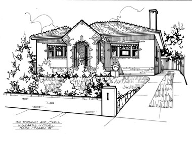 Drawing (series) - Architectural drawing, 100 Fordham Avenue, Camberwell, 1988