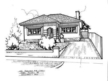 Drawing (series) - Architectural drawing, 102 Fordham Avenue, Camberwell, 1988
