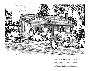 Drawing (series) - Architectural drawing, 134 Fordham Avenue, Camberwell, 1995