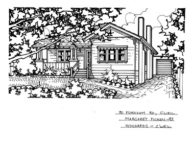 Drawing (series) - Architectural drawing, 90 Fordham Road, Camberwell, 1993