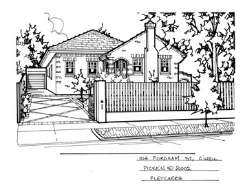 Drawing (series) - Architectural drawing, 104 Fordham Street, Camberwell, 2002