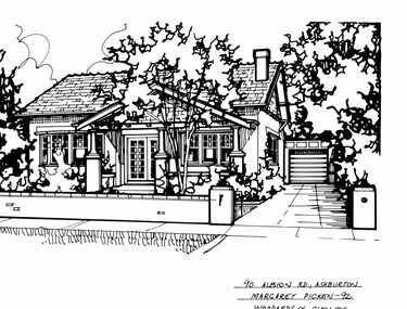 Drawing (series) - Architectural drawing, 90 Albion Road, Ashburton, 1992