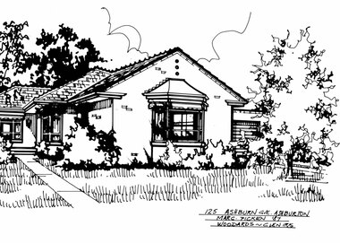 Drawing (series) - Architectural drawing, 125 Ashburn Grove, Ashburton, 1987