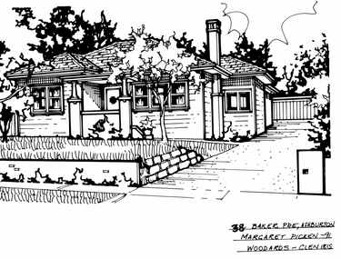 Drawing (series) - Architectural drawing, 38 Baker Parade, Ashburton, 1991