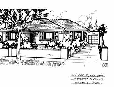 Drawing (series) - Architectural drawing, 387 High Street, Ashburton, 1991