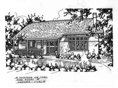 Drawing (series) - Architectural drawing, 14 Sunnyside Avenue, Camberwell, 1988