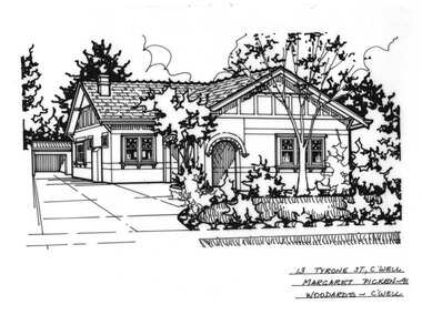 Drawing (series) - Architectural drawing, 13 Tyrone Street, Camberwell, 1991