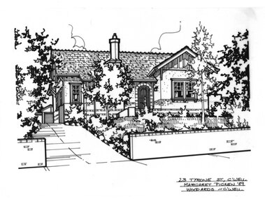 Drawing (series) - Architectural drawing, 23 Tyrone Street, Camberwell, 1989