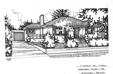 Drawing (series) - Architectural drawing, 7 Wandin Road, Camberwell, 1993