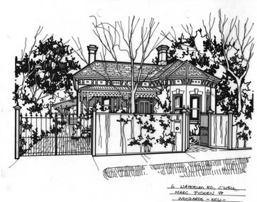 Drawing (series) - Architectural drawing, 6 Waterloo Street, Camberwell, 1988