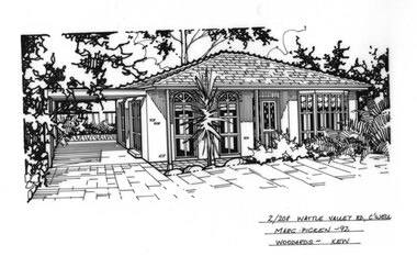 Drawing (series) - Architectural drawing, 2/208 Wattle Valley Road, Camberwell, 1992