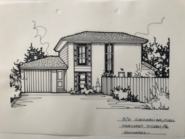 Drawing (series) - Architectural drawing, 3/21 Glencairn Avenue, Camberwell, 1996