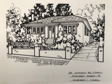 Drawing (series) - Architectural drawing, 84 Glyndon Road, Camberwell, 1991