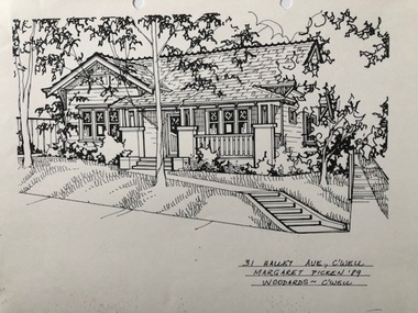 Drawing (series) - Architectural drawing, 31 Halley Avenue, Camberwell, 1989