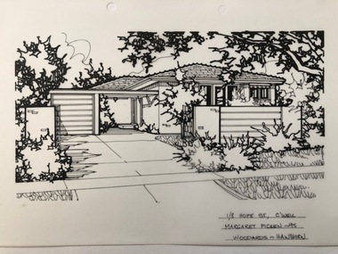 Drawing (series) - Architectural drawing, 1/8 Hope Street, Camberwell, 1995