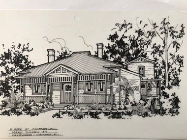 Drawing (series) - Architectural drawing, 4 Hope Street, Camberwell, 1987
