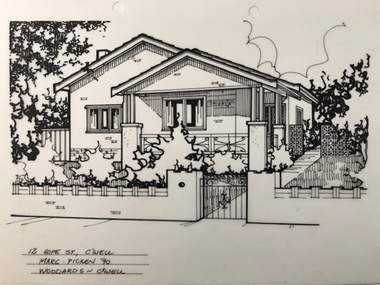 Drawing (series) - Architectural drawing, 12 Hope Street, Camberwell, 1990