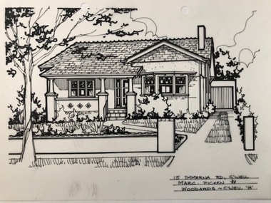 Drawing (series) - Architectural drawing, 15 Immarna Road, Camberwell, 1988