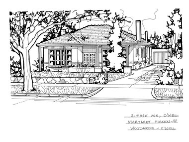 Drawing (series) - Architectural drawing, 2 Pine Avenue, Camberwell, 1998