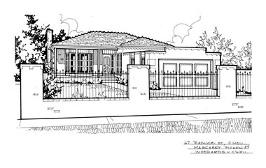 Drawing (series) - Architectural drawing, 67 Radnor Street, Camberwell, 1989