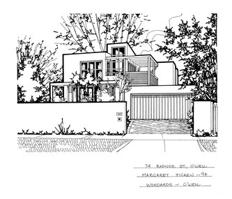 Drawing (series) - Architectural drawing, 74 Radnor Street, Camberwell, 1994