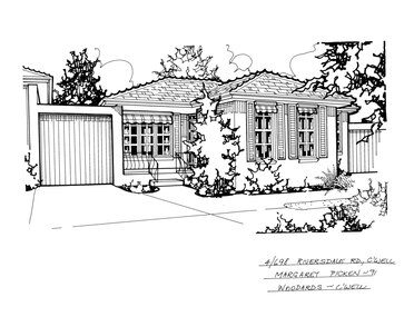 Drawing (series) - Architectural drawing, 4/698 Riversdale Road, Camberwell, 1991