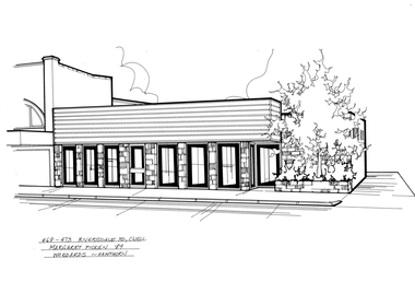 Drawing (series) - Architectural drawing, 469-473 Riversdale Road, Camberwell, 1989