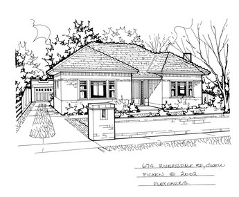 Drawing (series) - Architectural drawing, 674 Riversdale Road, Camberwell, 2002