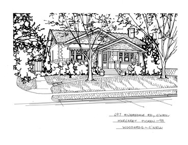 Drawing (series) - Architectural drawing, 697 Riversdale Road, Camberwell, 1993