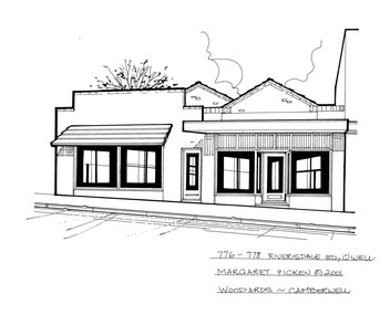 Drawing (series) - Architectural drawing, 776-778 Riversdale Road, Camberwell, 2001