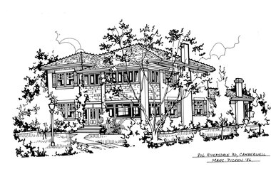 Drawing (series) - Architectural drawing, 806 Riversdale Road, Camberwell, 1986