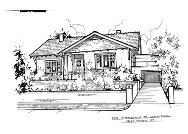 Drawing (series) - Architectural drawing, 875 Riversdale Road, Camberwell, 1987