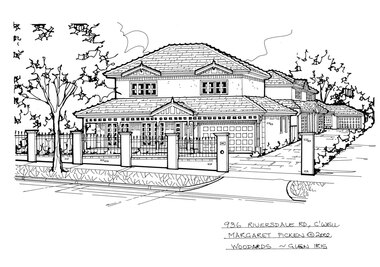 Drawing (series) - Architectural drawing, 936 Riversdale Road, Camberwell, 2002