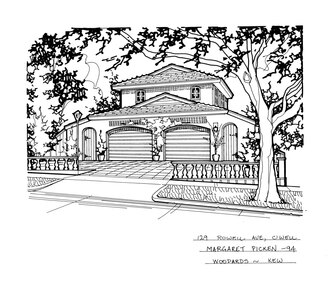 Drawing (series) - Architectural drawing, 129 Rowell Avenue, Camberwell, 1994