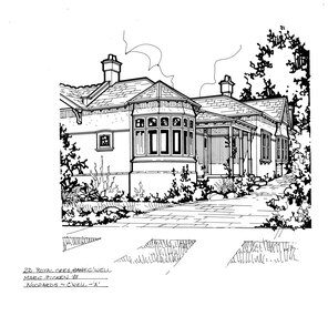 Drawing (series) - Architectural drawing, 22 Royal Crescent, Camberwell, 1988