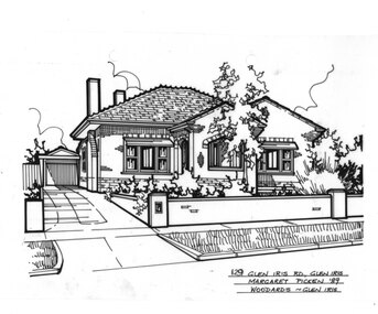 Drawing (series) - Architectural drawing, 129 Glen Iris Road, Glen Iris, 1989