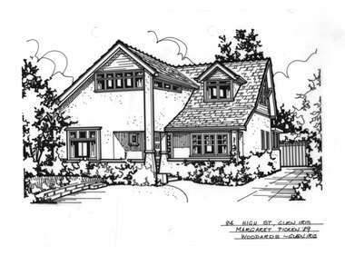 Drawing (series) - Architectural drawing, 84 High Street, Glen Iris, 1989