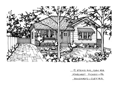 Drawing (series) - Architectural drawing, 9 Atkins Avenue, Glen Iris, 1996