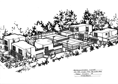 Drawing (series) - Architectural drawing, Boroondara Close 51-53 Glen Iris Road, Glen Iris, 1988
