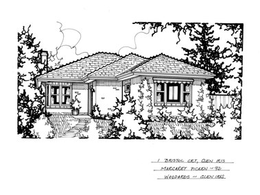 Drawing (series) - Architectural drawing, 1 Bristol Court, Glen Iris, 1992