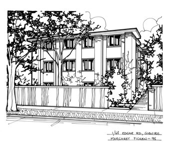Drawing (series) - Architectural drawing, 1/68 Edgar Street, Glen Iris, 1995