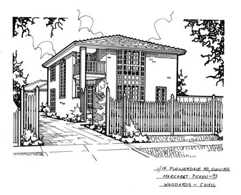 Drawing (series) - Architectural drawing, 1/14 Flowerdale Road, Glen Iris, 1993