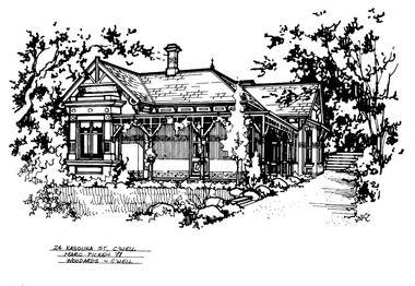 Drawing (series) - Architectural drawing, 24 Kasouka Road, Camberwell, 1988