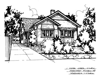 Drawing (series) - Architectural drawing, 1 Kerr Crescent, Camberwell, 1989