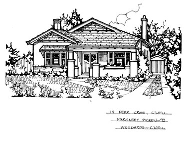 Drawing (series) - Architectural drawing, 14 Kerr Crescent, Camberwell, 1993