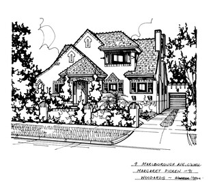 Drawing (series) - Architectural drawing, 9 Marlborough Avenue, Camberwell, 1991