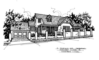 Drawing (series) - Architectural drawing, 12 Mayfield Avenue, Camberwell, 1989