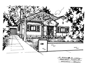 Drawing (series) - Architectural drawing, 12 Murdoch Street, Camberwell, 1989
