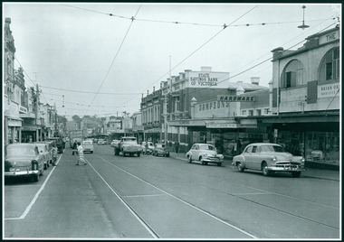 Photograph, Camberwell, Victoria, looking south down Burke Road in Camberwell, c. 1950