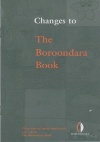 Booklet (Item), Boroondara City of Harmony, Changes to The Boroondara Book